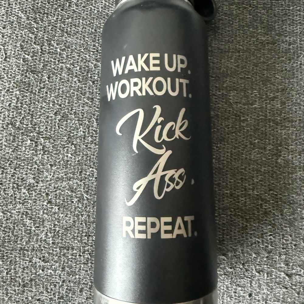 New Black Motivational Water Bottle